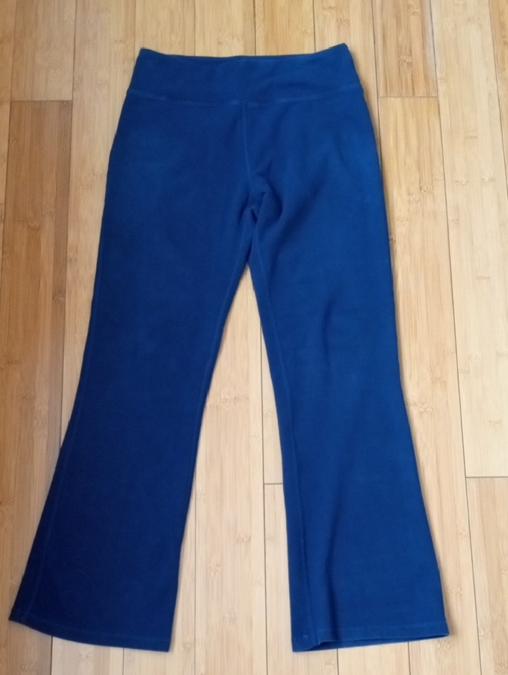 Women's Boot Cut Yoga Pants in Navy Blue Size Petite Medium